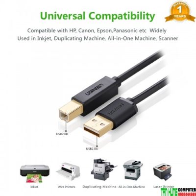 Cáp máy in USB 2.0 cao cấp dài 5M Ugreen 10352