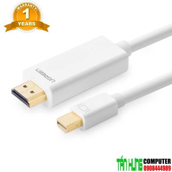 Cáp Mini DisplayPort to HDMI 2m Ugreen chính hãng 10404 (màu trắng)