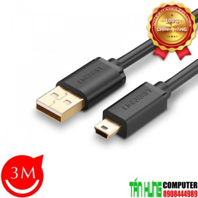 Cáp Mini USB to USB 2.0 Ugreen 10386 mạ vàng dài 3M