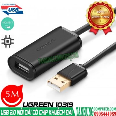 Cáp Nối Dài USB 2.0 5M Ugreen 10319 Có Chip Khuếch Đại Cao Cấp