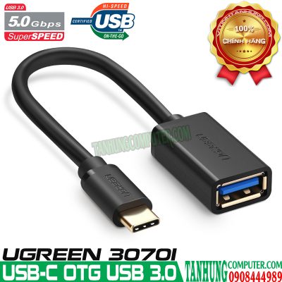 Cáp OTG USB TYPE-C USB 3.0 Cao Cấp Ugreen 30701