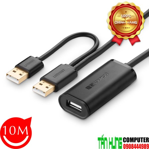 Cáp USB 2.0 - Cáp nối dài USB 10m Ugreen 20214 có hỗ trợ Nguồn