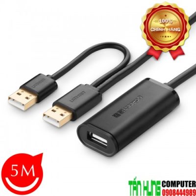 Cáp USB 2.0 nối dài 5m Ugreen UG 20213 có hỗ trợ nguồn chính hãng cao cấp