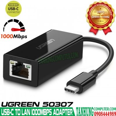 Cáp USB-C sang LAN 1Gbps Cao Cấp Ugreen 50307