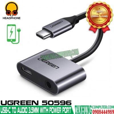 Cáp USB-C to Audio 3.5mm Hỗ Trợ Cổng Sạc Cao Cấp Ugreen 50596