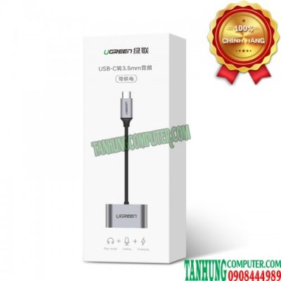 Cáp USB-C to Audio 3.5mm Hỗ Trợ Cổng Sạc Cao Cấp Ugreen 50596