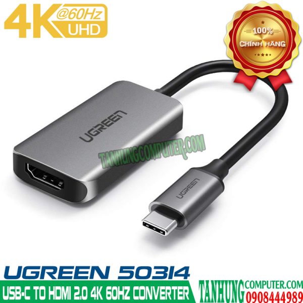 Cáp USB-C to HDMI 2.0 4K@60Hz Cao Cấp Ugreen 50314