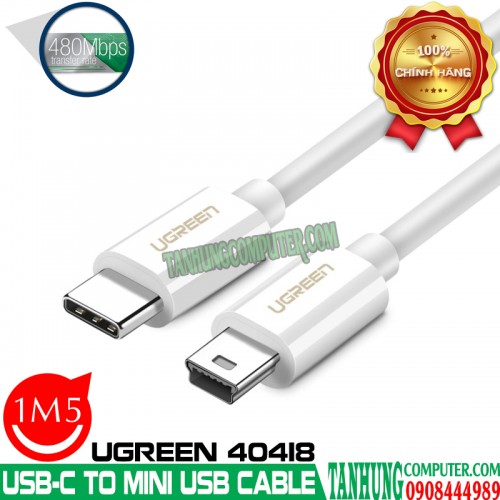 Cáp USB-C To Mini USB 1,5M Cao Cấp Ugreen 40418