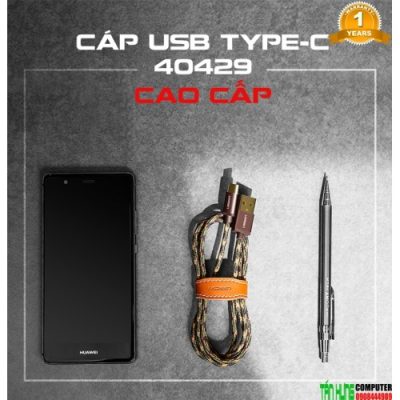 Cáp USB TYPE C Ugreen 40429 sạc và truyền dữ liệu bọc Jeans màu nâu cao cấp