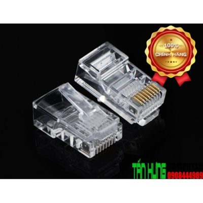 Đầu bấm mạng RJ45 Cat5, Cat5e cao cấp mạ vàng Ugreen 20331 (Hộp 50 cái)