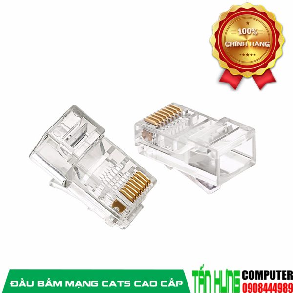 Đầu bấm mạng RJ45 Cat5e cao cấp mạ vàng Ugreen 20329 (Túi 10 cái)