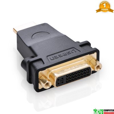 Đầu chuyển đổi HDMI (M) - DVI 24+5 (F) Ugreen 20123 hỗ trợ 2 chiều cao cấp