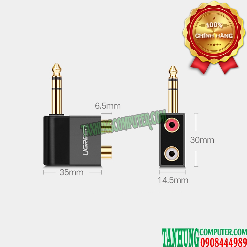 dau-chuyen-stereo-6-35mm-sang-2-bong-sen-rca-l-r-cao-cap-ugreen-40846