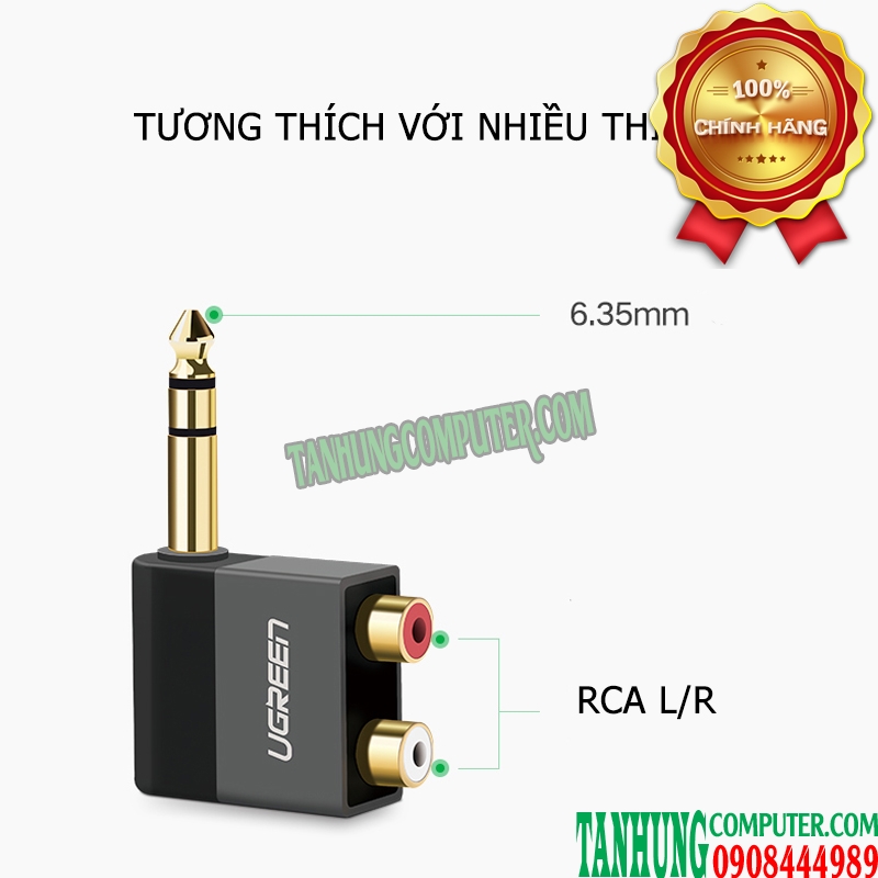 dau-chuyen-stereo-6-35mm-sang-2-bong-sen-rca-l-r-cao-cap-ugreen-40846
