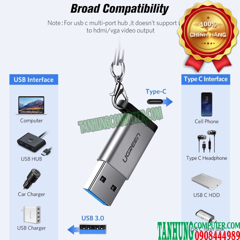 dau-chuyen-usb-3-0-to-usb-c-3-1-female-cao-cap-ugreen-50533