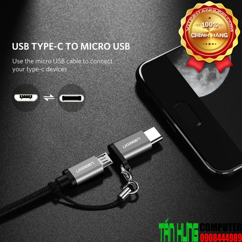 dau-chuyen-usb-type-c-to-micro-usb-cao-cap-ugreen-40945