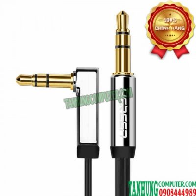 Dây AV 3.5mm (M/M) dài 2M Đầu Bẻ Góc 90 Độ Cao Cấp Ugreen 10599