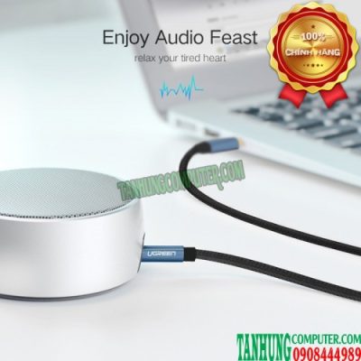 Dây AV 3.5mm (M/M) Ugreen 10685 dài 1M Đầu hợp kim bọc lưới cao cấp