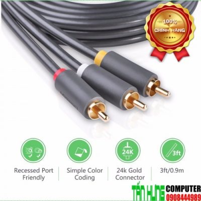 Cáp AV 3 Đầu Hoa Sen Dài 1m5 Cao Cấp Chính Hãng Ugreen 10524