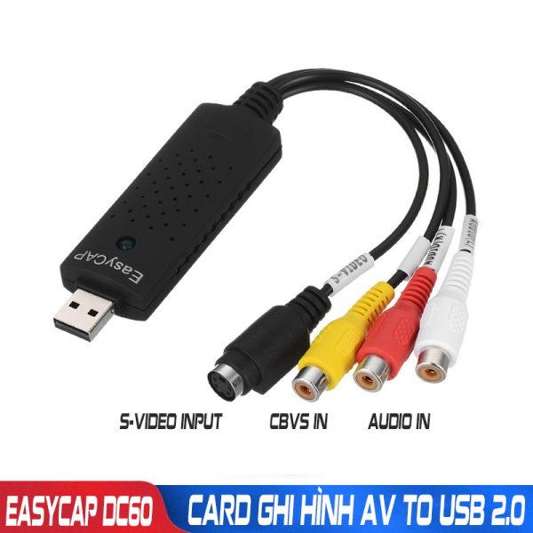 Dây Cáp Ghi Hình TV VCD DVD Camera Easycap USB 2.0