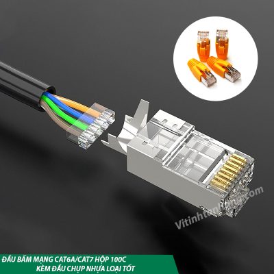 Hạt Mạng Cat6A, Cat7 10Gbps Chất Lượng Cao Chống Nhiễu (Có kèm đầu chụp nhựa)