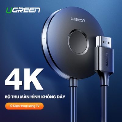 HDMI Không Dây 4K Kết nối Điện Thoại+LapTop+Máy tính bản lên Tivi Chính hãng Ugreen 60356 WiFi 2.4G/5G