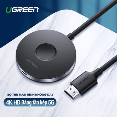 HDMI Không Dây 4K Kết nối Điện Thoại+LapTop+Máy tính bản lên Tivi Chính hãng Ugreen 60356 WiFi 2.4G/5G