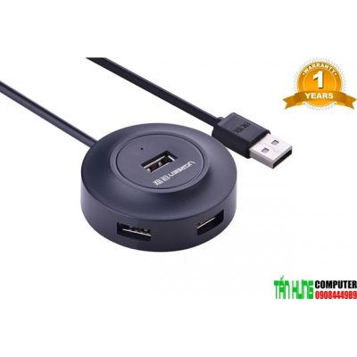 Hub USB 2.0 - Bộ Chia USB 2.0 4 Cổng Ugreen 20277 Cao Cấp Chính Hãng (Màu Đen)