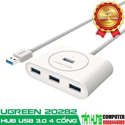 HUB USB 3.0 - Ugreen 20282 Bộ Chia USB 3.0 4 Cổng Cao Cấp (Dây dài 50cm, White)