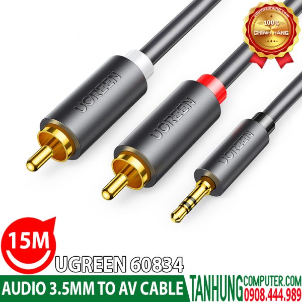 Cáp chuyển đổi audio 3.5 sang AV dài 15m Ugreen 60834 Chính Hãng Cao Cấp