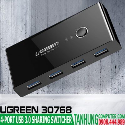 Thiết Bị Chia Sẻ 4 Cổng USB 3.0 Cho 2 Máy Tính Cao Cấp  Chính Hãng Ugreen 30768