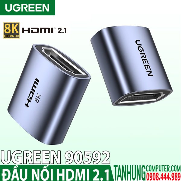 Đầu nối HDMI 2.1 Ugreen 90592, Hỗ trợ 8K@60Hz, 48Gbps, eARC 3D HDR