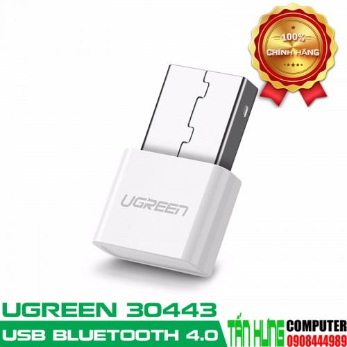 USB Bluetooth 4.0 Cao Cấp Ugreen 30443 (Màu Trắng) hỗ trợ Qualcomm® aptX™