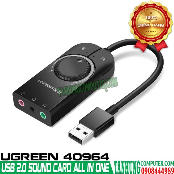 USB Sound Card - USB 2.0 ra Loa Cao Cấp Ugreen 40964