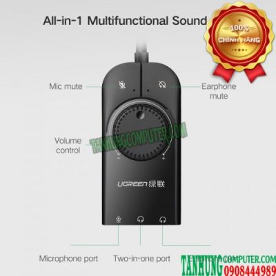 USB Sound Card - USB 2.0 ra Loa Cao Cấp Ugreen 40964