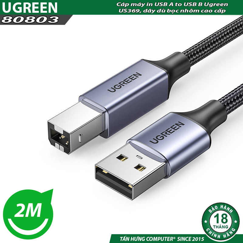 Cáp Máy In USB 2.0 Cao Cấp Dài 5M Ugreen 10352 - Tấn Hưng - Ugreen Việt Nam