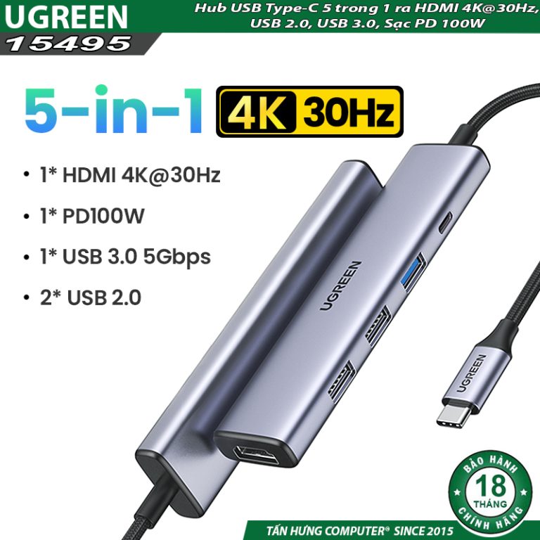 USB C Hub, 8 In 1 USB-C Multiport Adapter With 100W Power Delivery, USB 3.0 Ports/3 X USB 2.0, SD/TF Card Reader,3.5mm Audio For MacBook Pro/Air, IMac, IPad Pro, XPS, And More - copertina