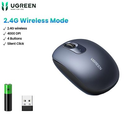 Chuột không dây Ugreen 90550 MU105 Wireless 2.4G – DPI 4000, Chuột Silent, Chuẩn Văn Phòng