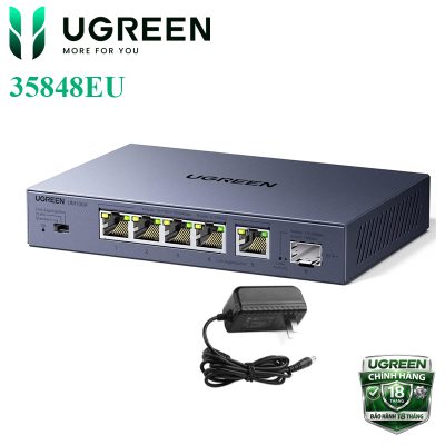 Bộ Chia Mạng Gigabit 5 Cổng LAN 2.5Gbps và 10Gbps Ugreen 35048EU CM753