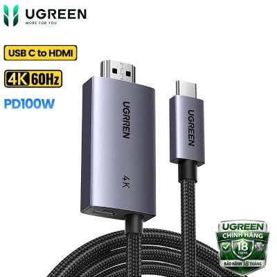 Cáp Chuyển Đổi USB-C to HDMI 4K@60Hz Hỗ Trợ Sạc PD 100W Dài 2M Ugreen 55330 CM675