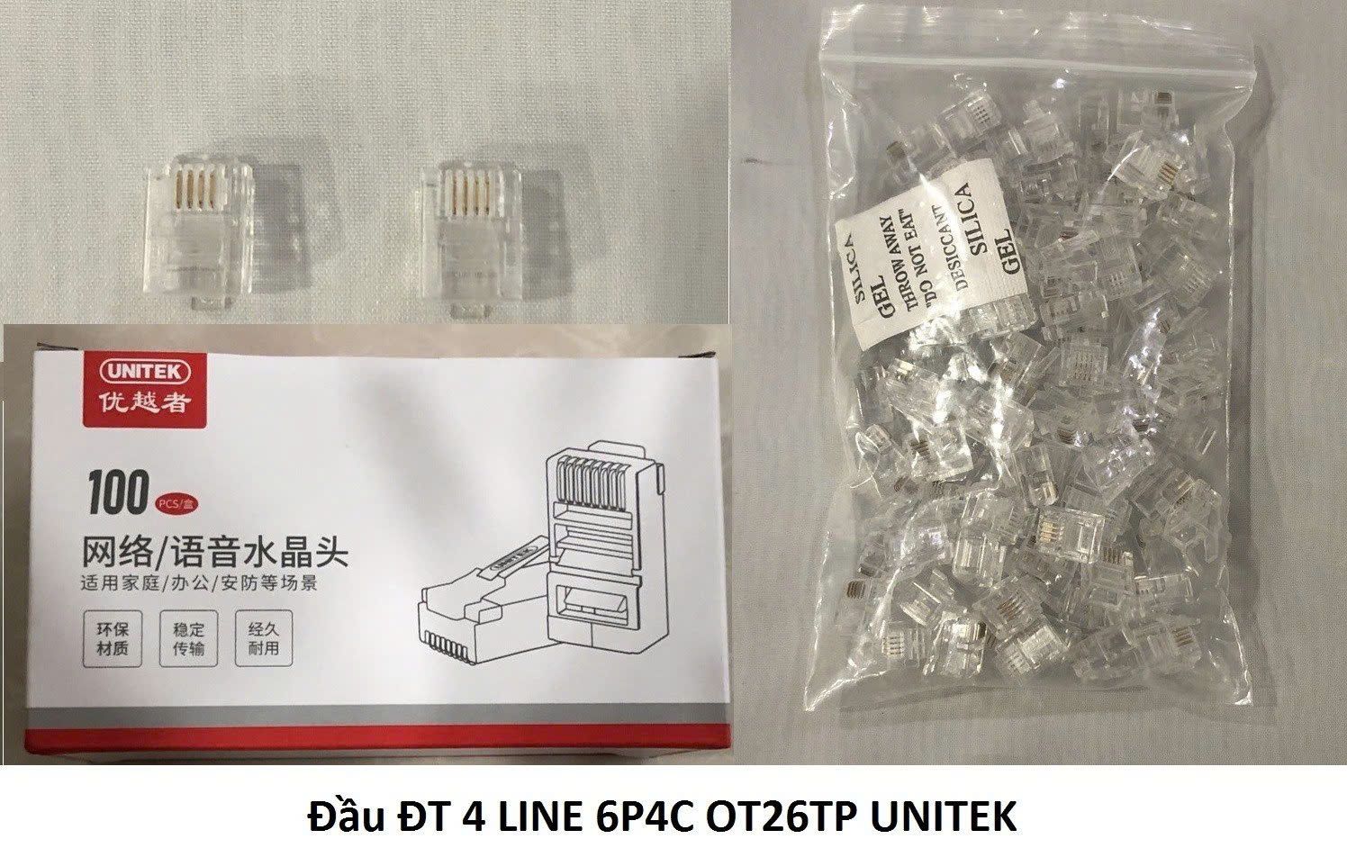 Dau Bam Dien Thoai 4 Line Rj11 Unitek 6p4c Ot26tp Hop 100 Cai (1)