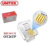 Đầu Bấm Điện Thoại 4 Line RJ11 Unitek 6P4C OT26TP (hộp 100 cái)