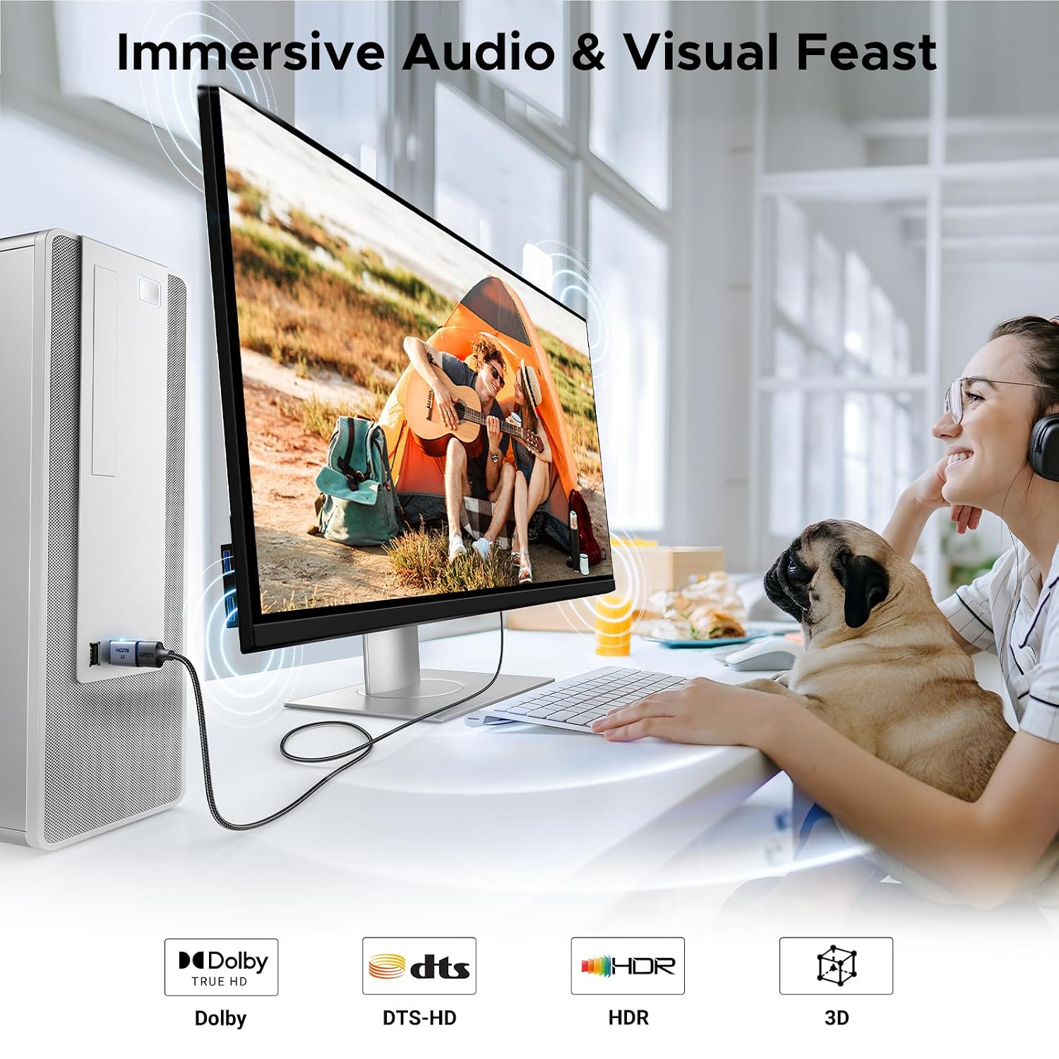 Bo 2 Dau Chuyen Displayport Sang Hdmi Ugreen 55935 Dp130 Ho Tro 4k30hz (5)