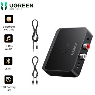 UGREEN Bluetooth 6.0 Receiver 55545 BT505 – Bộ Thu Bluetooth LDAC Hi-Res Audio 24bit/96kHz, Kết Nối AUX 3.5mm/RCA